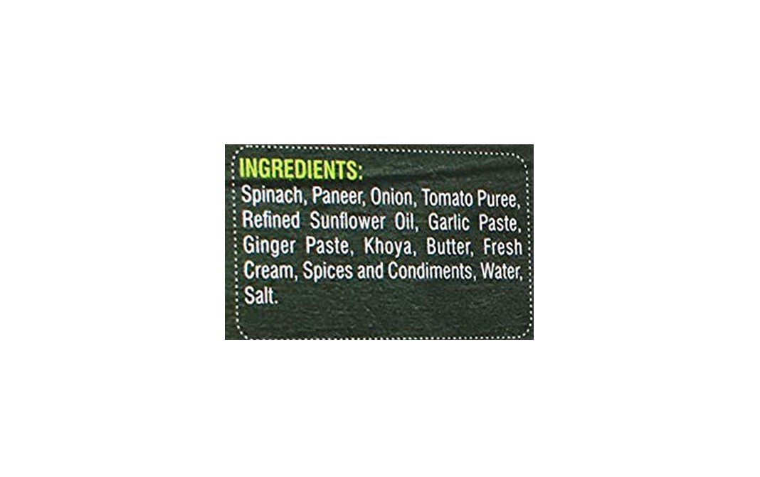Minute Chef Palak Paneer    Pack  300 grams